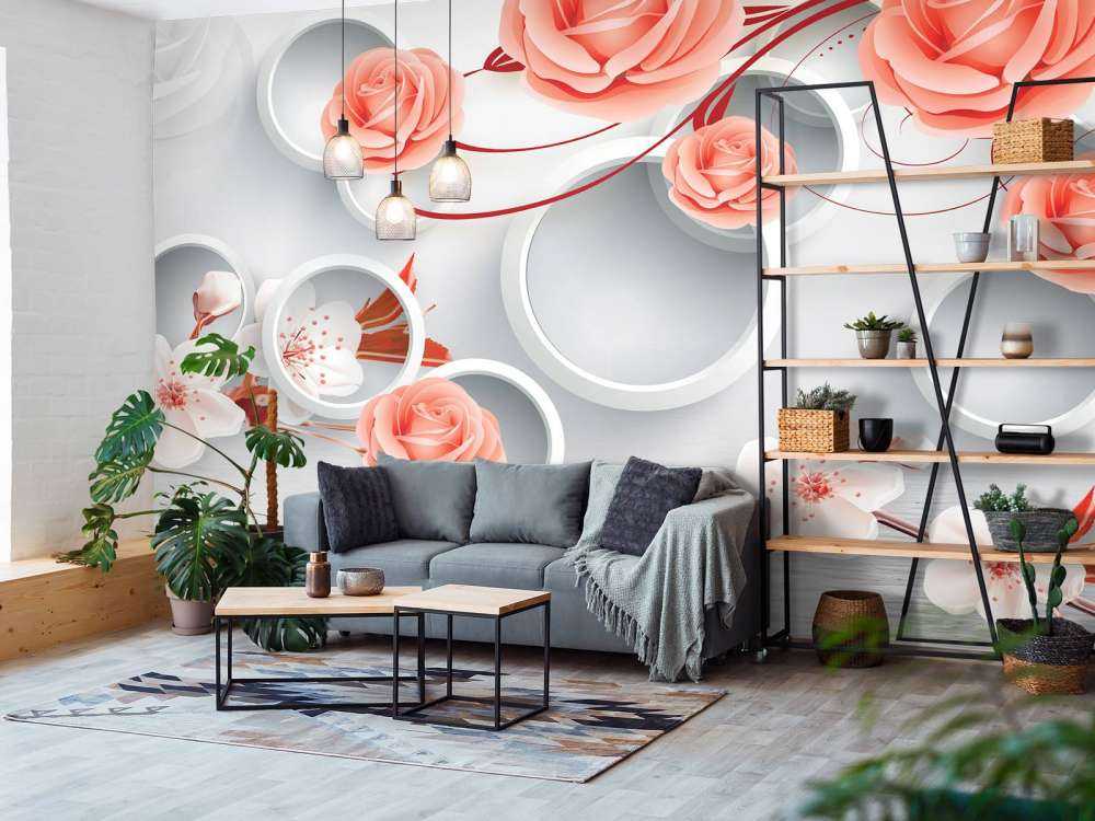 3D sirkler og blomster
