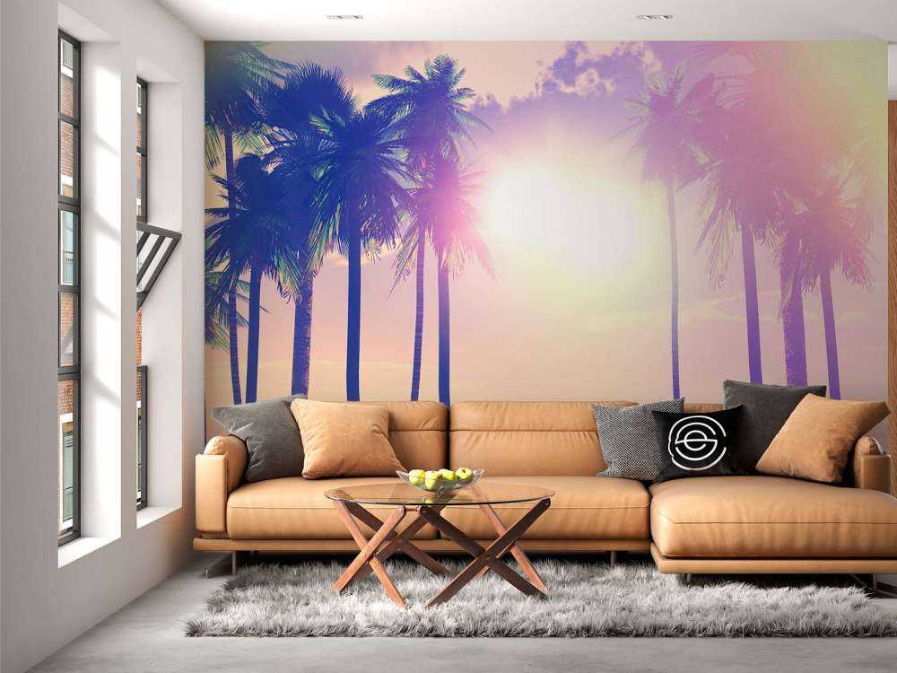 Vintage palmer og hav