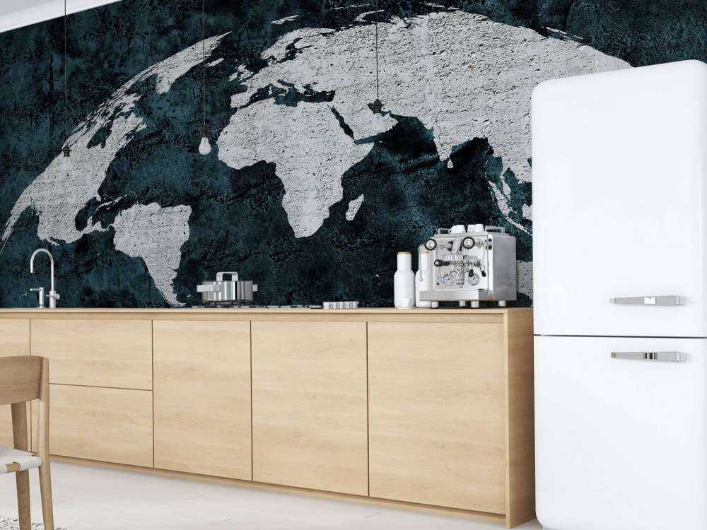 Världskarta betongkonstruktion