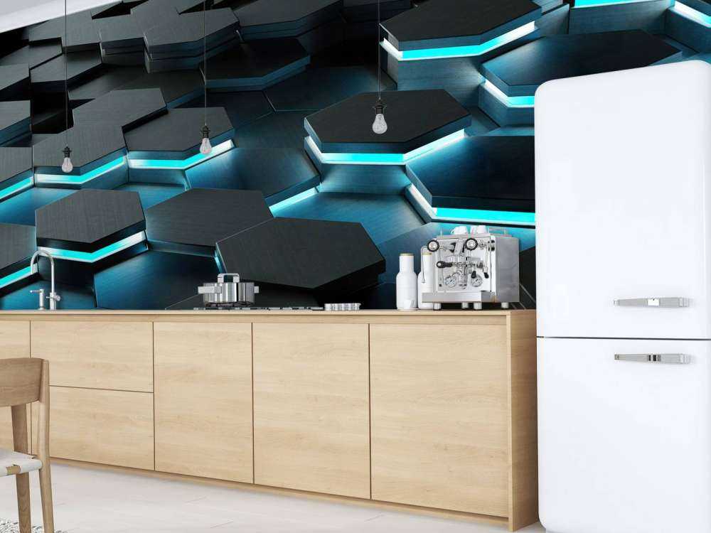 Upplysta 3D-hexagoner