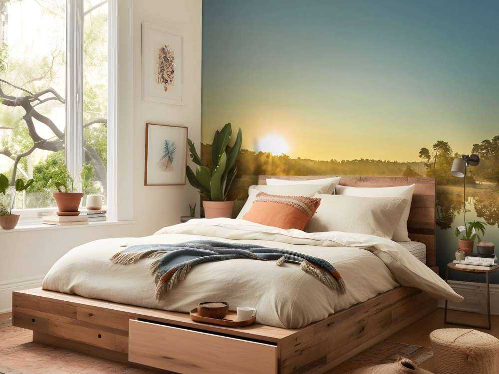 Soluppgång på skogsjön