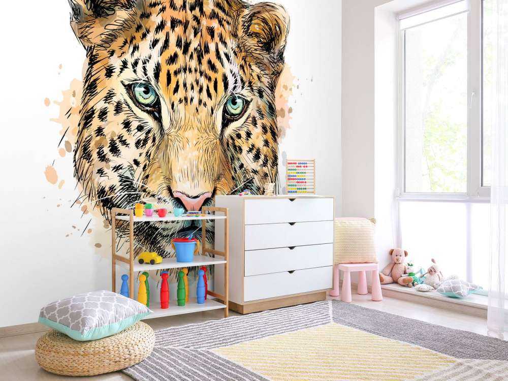 Leopard i akvarell