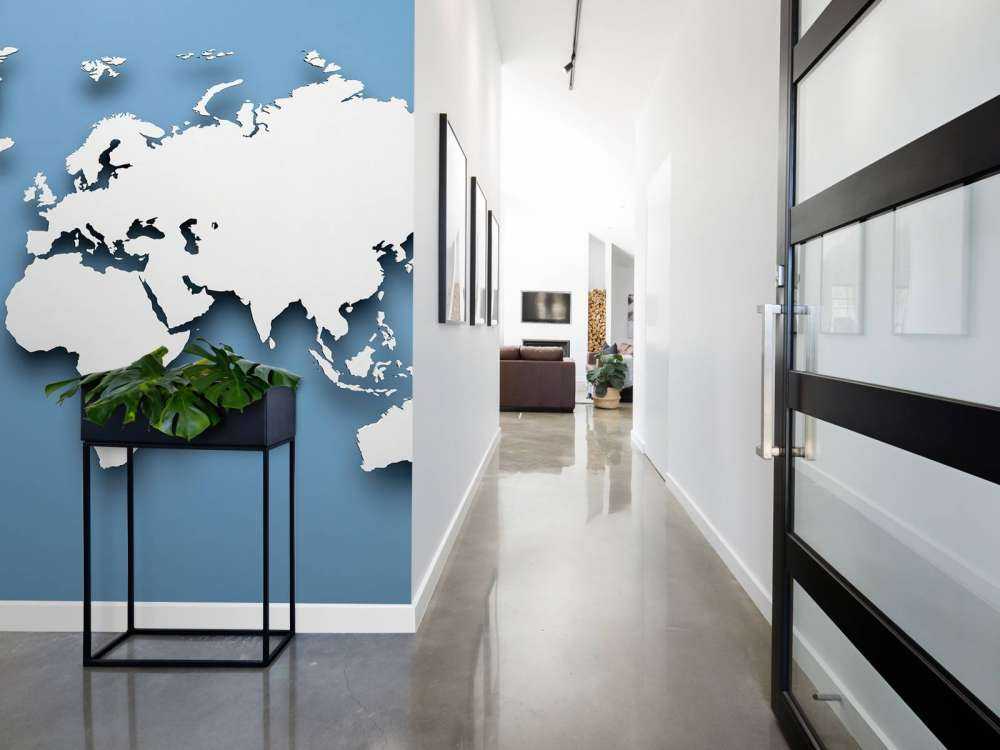 3D världskarta blå