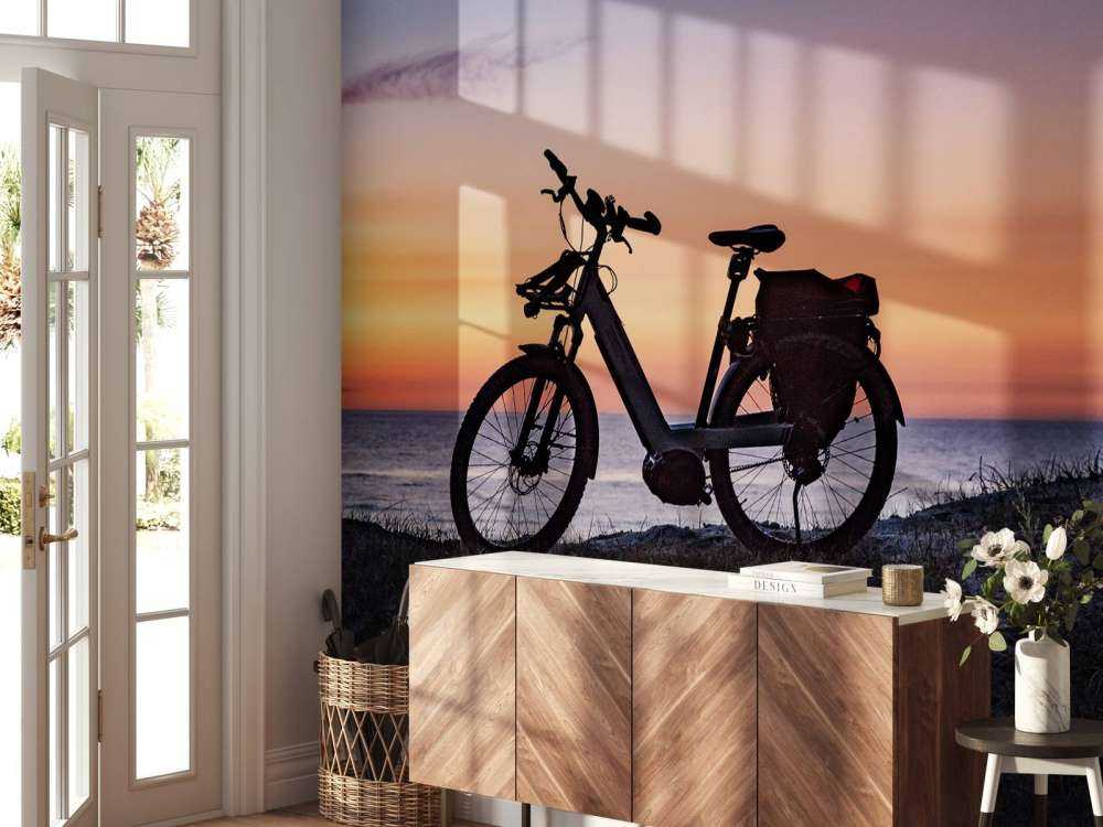 Cykel vid ett hav