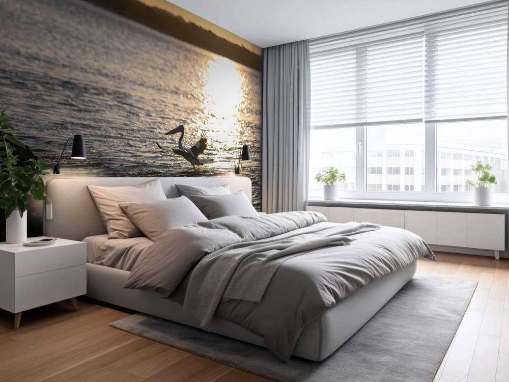 Pelikaner i skymningen