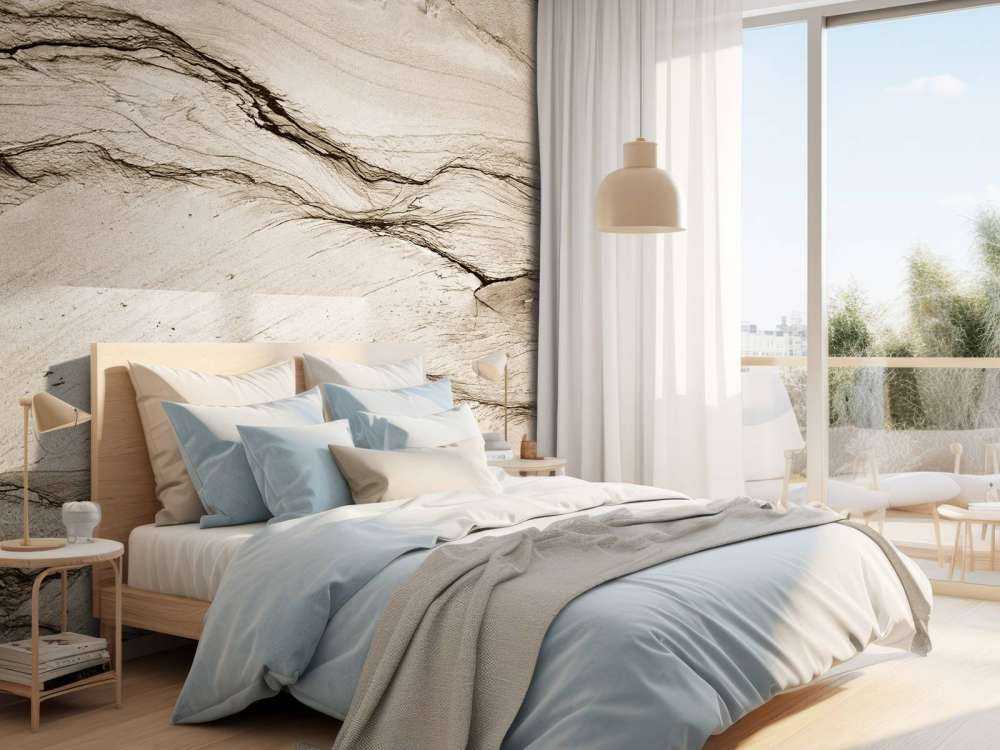 Vågig beige marmor
