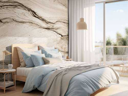 Vågig beige marmor