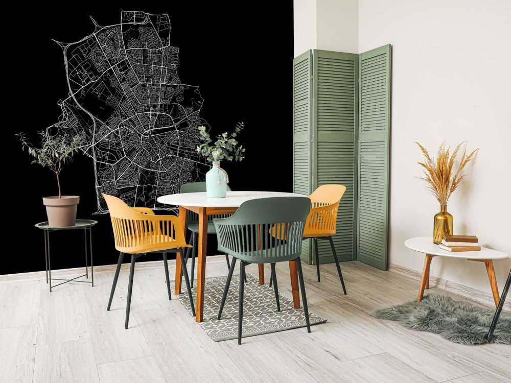 Karta över Eindhoven, svart