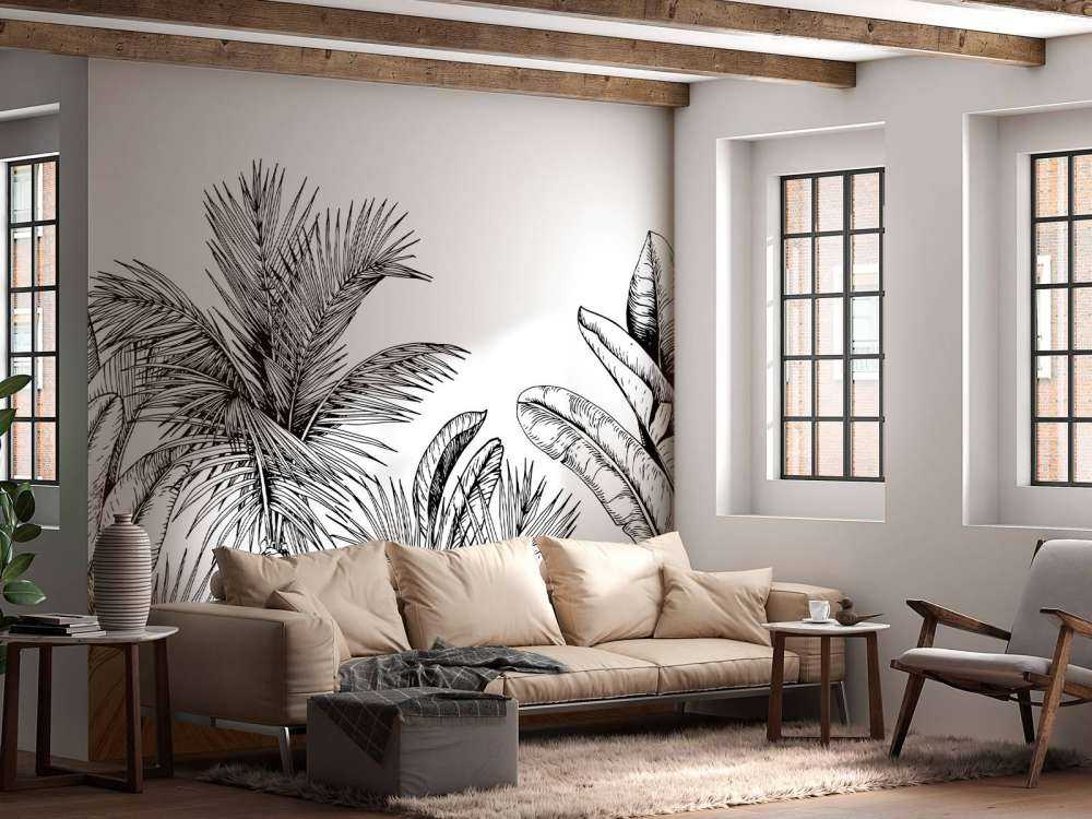 Palmer och bananblad