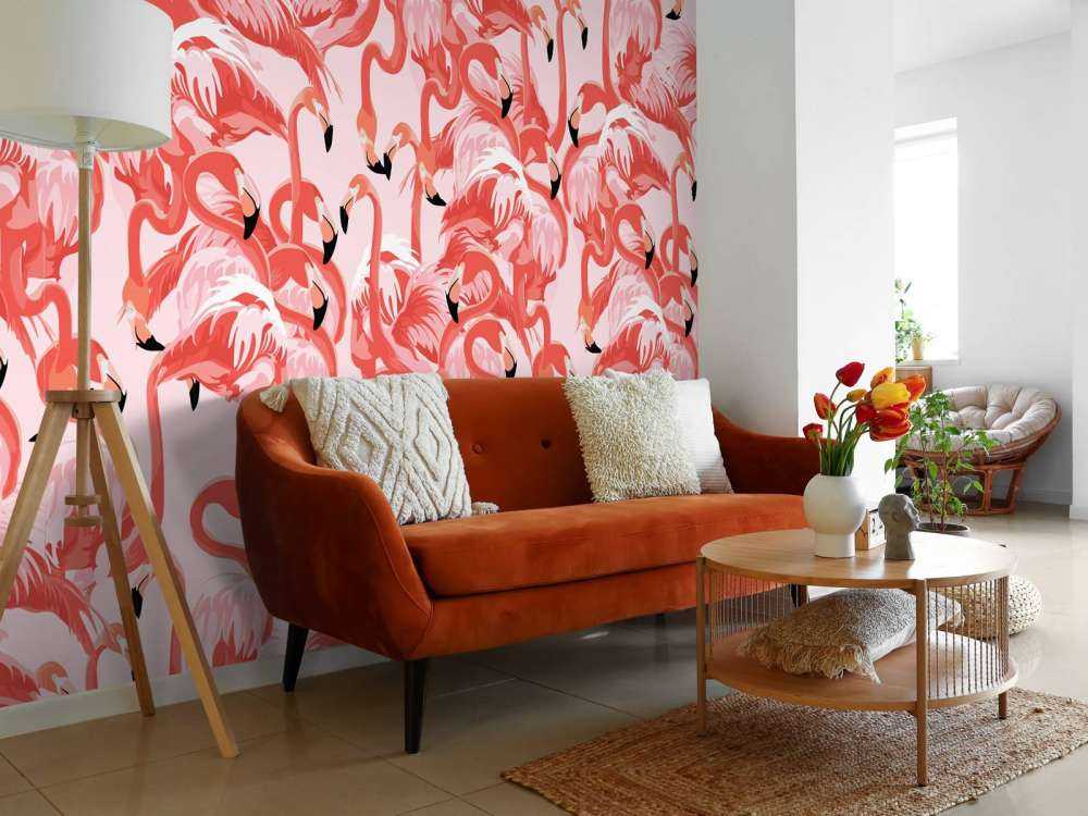 Exotiska flamingos
