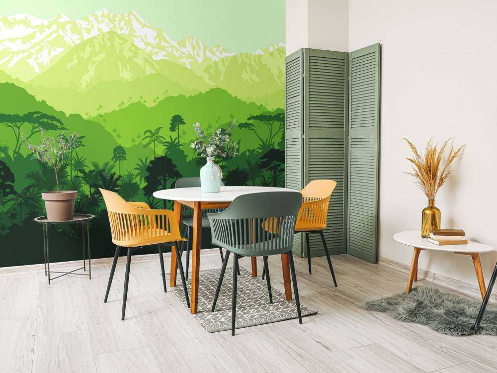 Djungelträd och höga berg