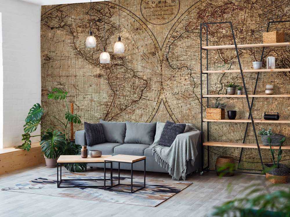 Gammelt verdenskort tegning