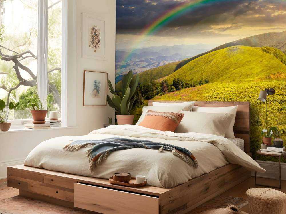 Bjerge ved solnedgang