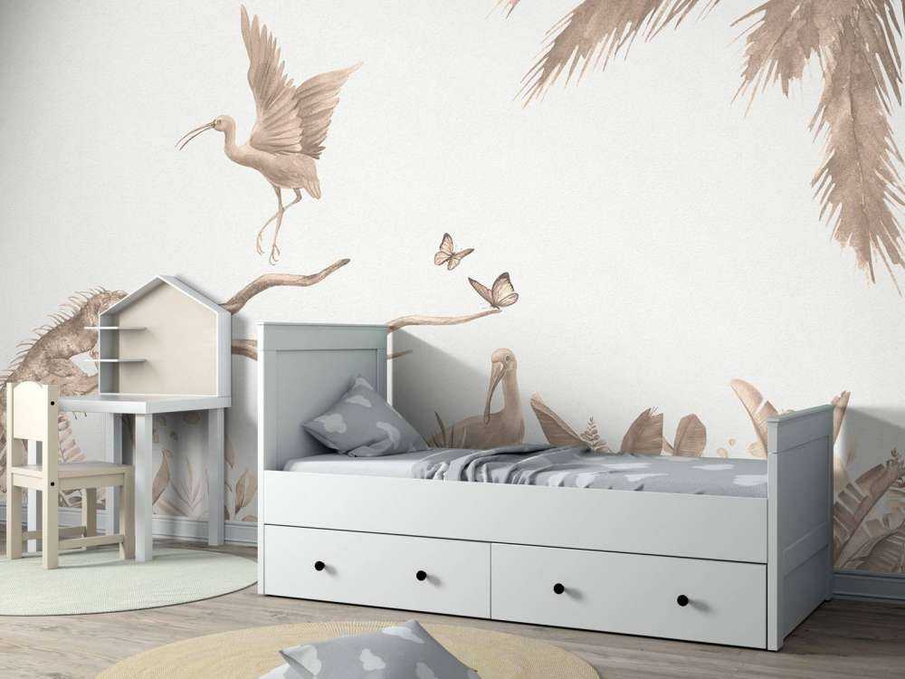 Gren med jungledyr i taupe