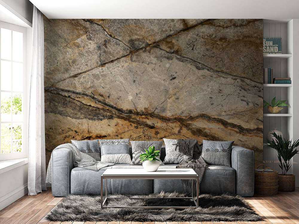 Sandfarvet marmor med riller