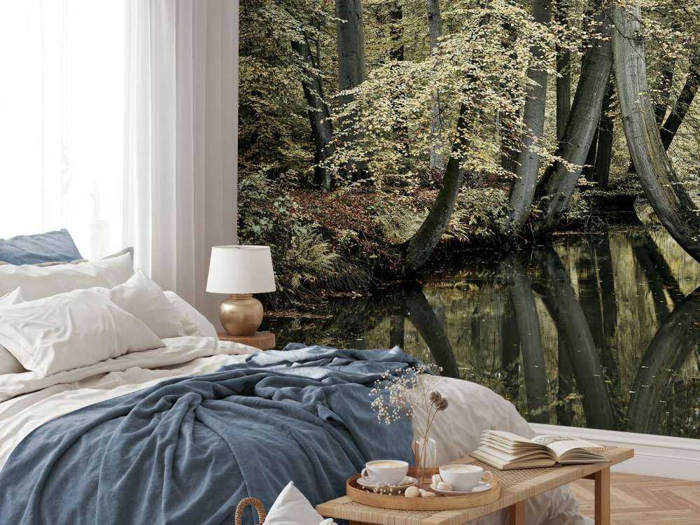 Vandløb med hængende træer