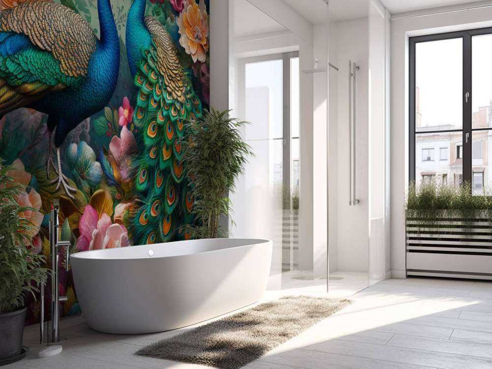 Floral Bold med Påfugle