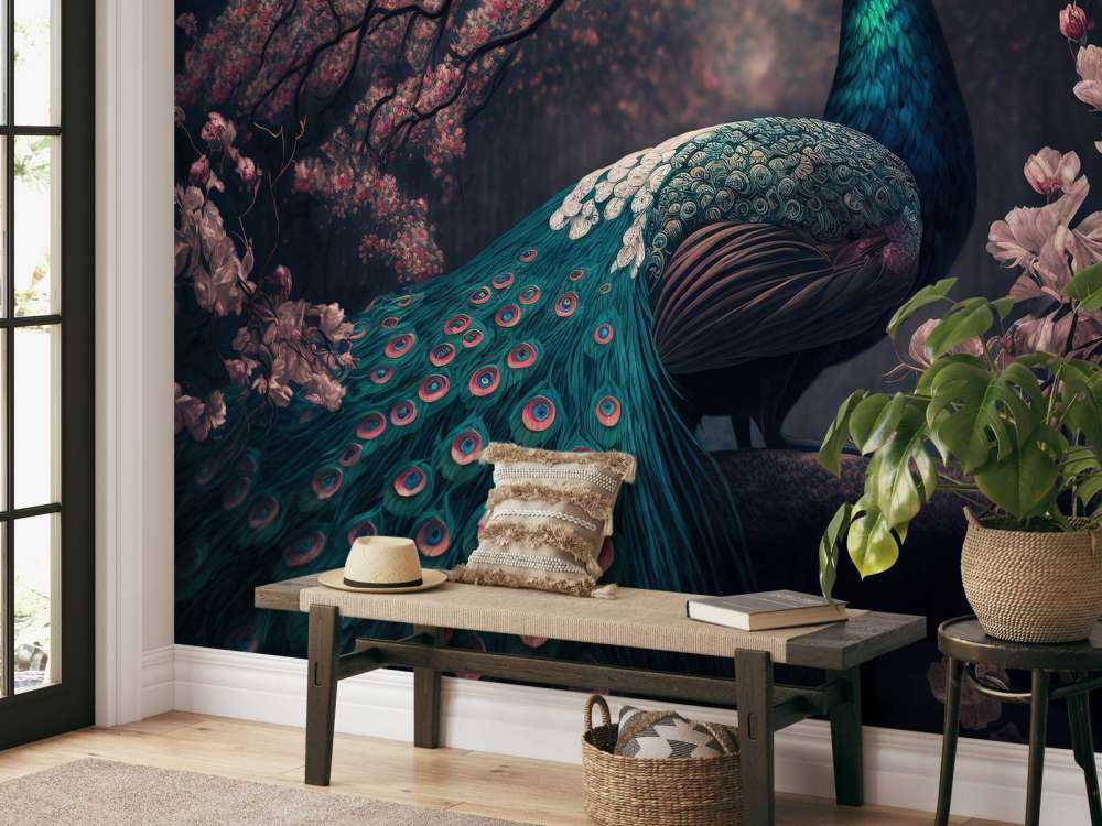 Påfugl i Blomsterpragt