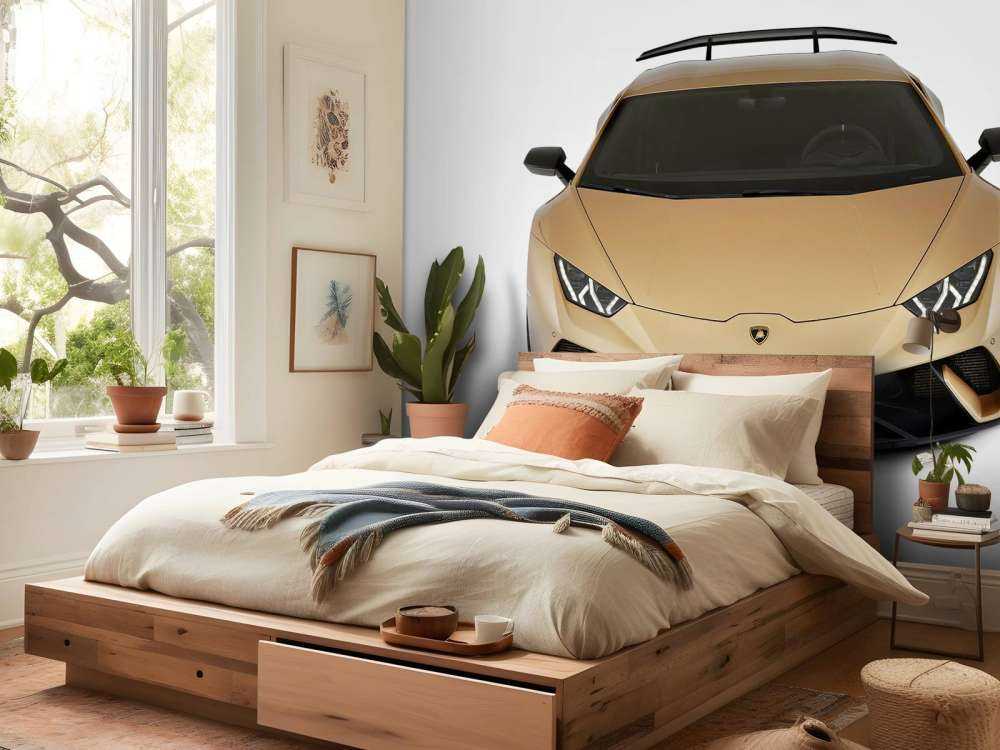 Lamborghini Huracan - Front ovenfra, hvid