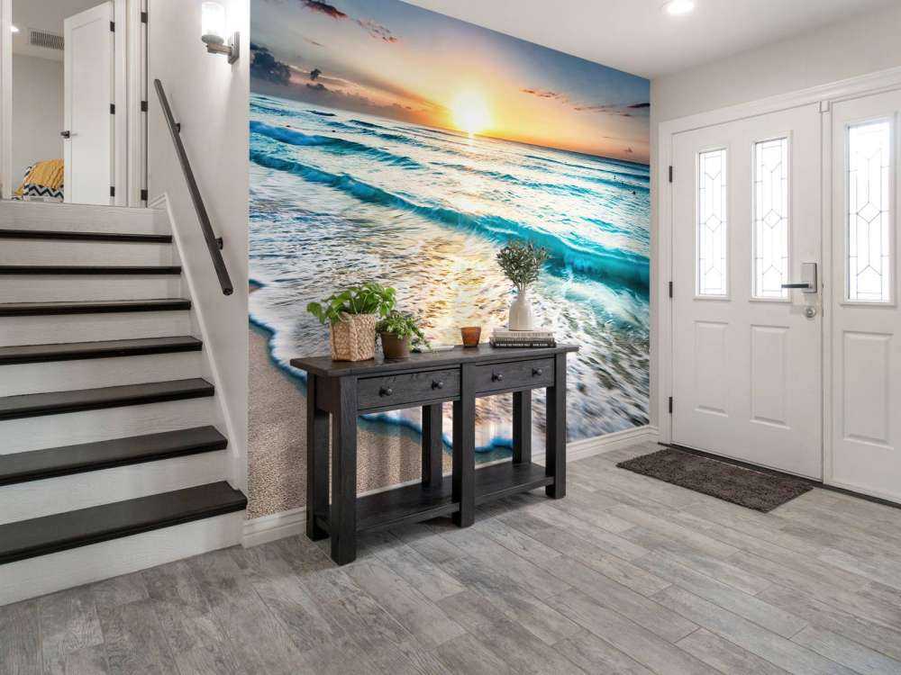 Zonsondergang boven zee