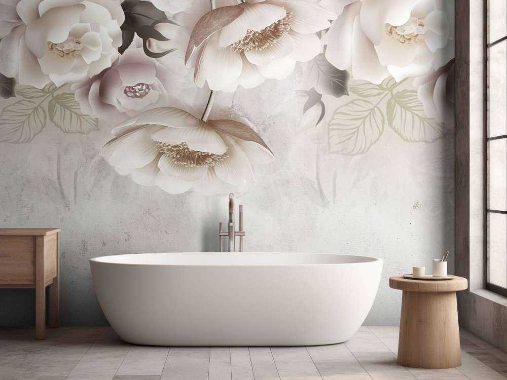 Beige blomster