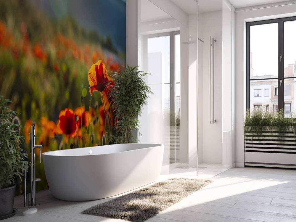 Valmuer med solstråler