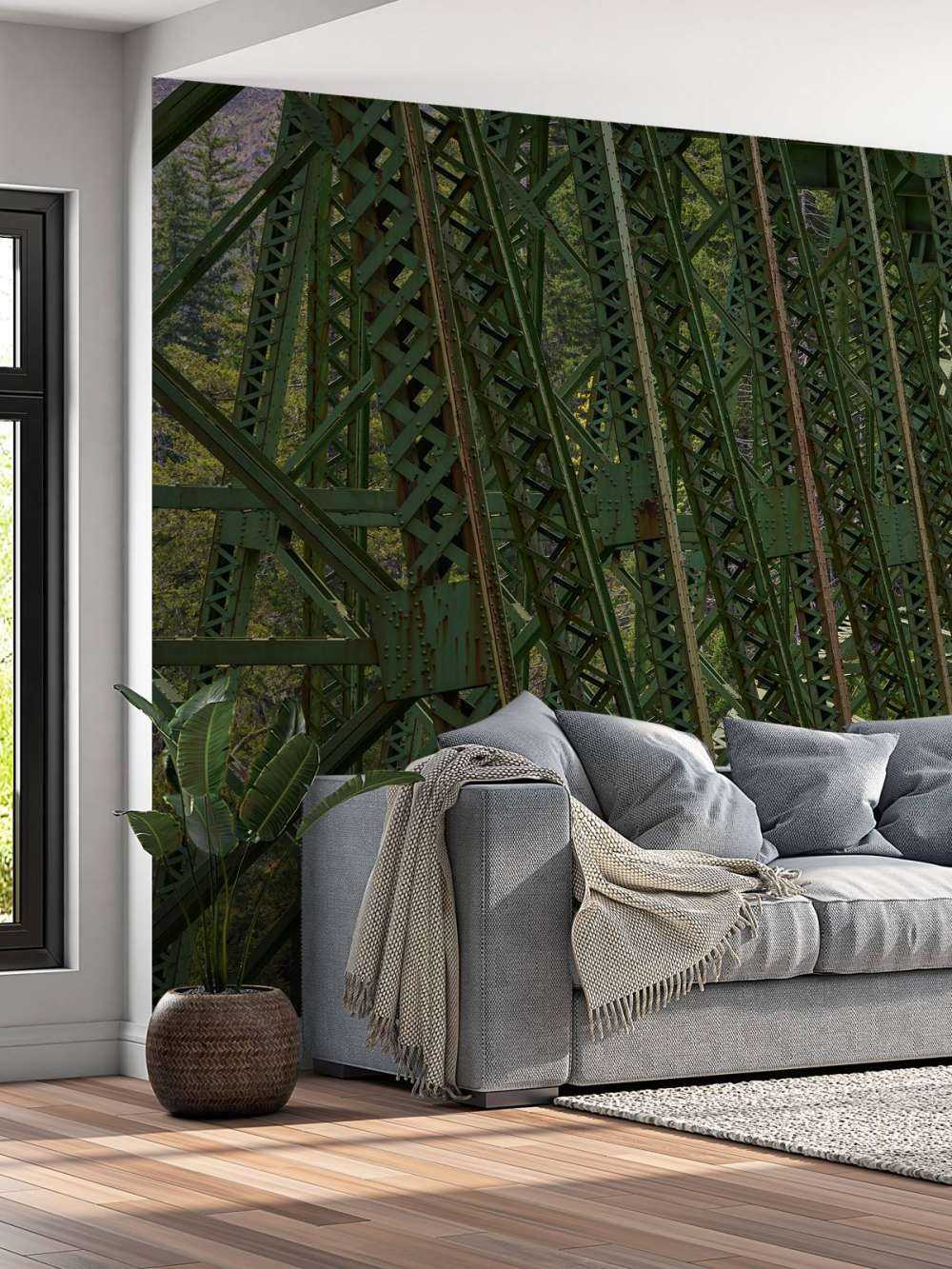 Stålkonstruksjon gammel jernbanebro