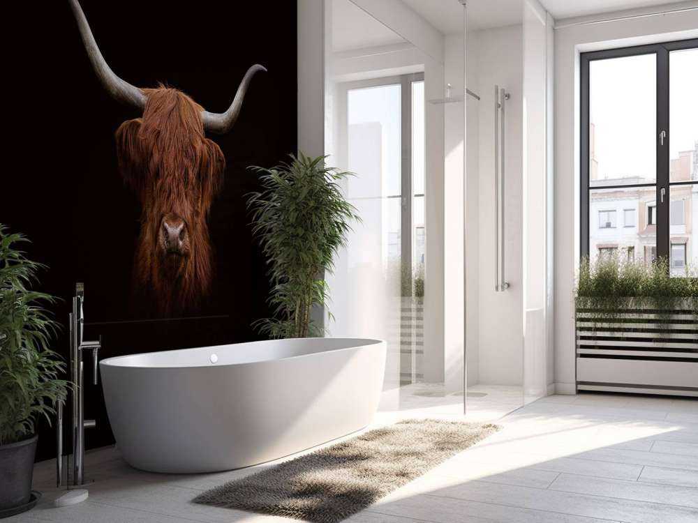 Det skotske høylandet på mørkt tapet