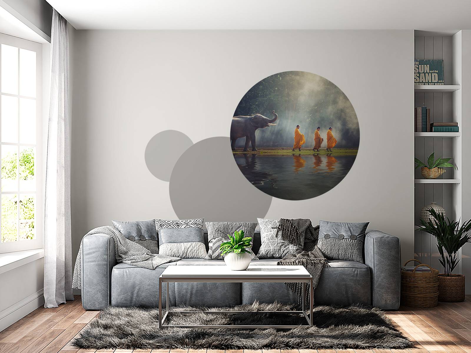 Elefant og buddhister