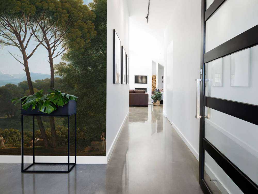 Italiensk landskapp med furutrær