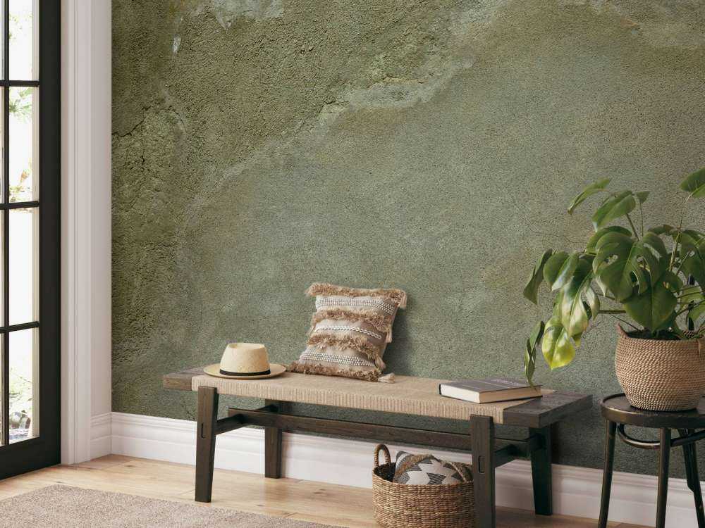 Vegg med restaurert stukk