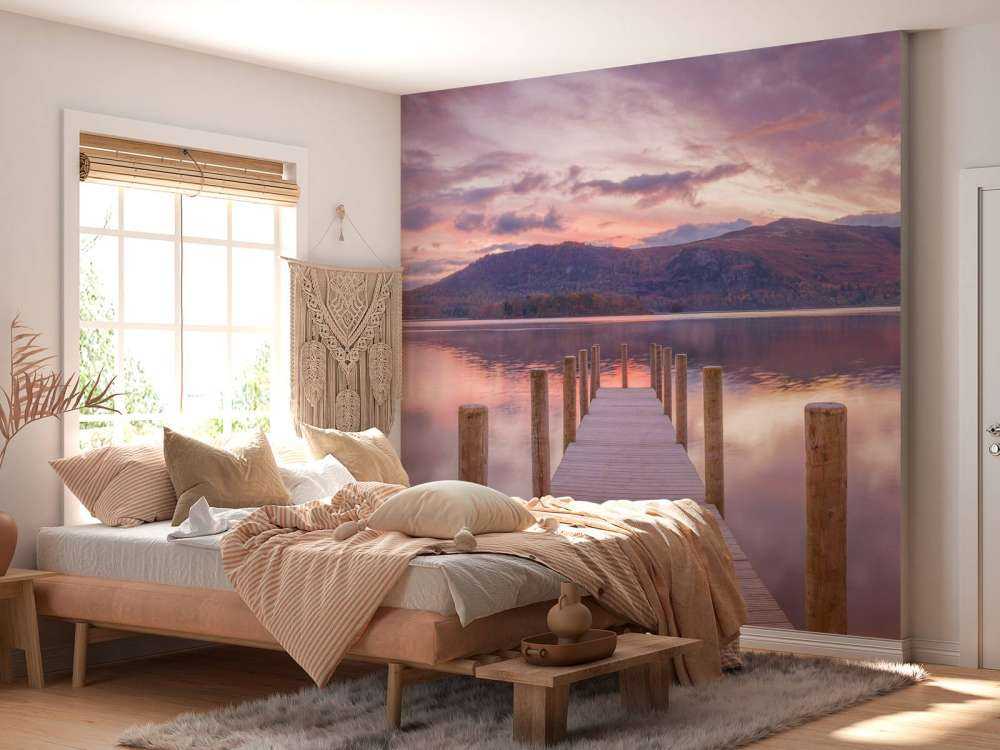 Brygge med solnedgang