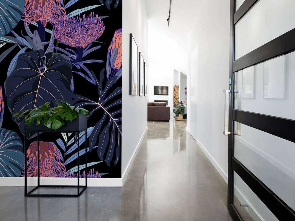 Mønster med tropiske planter