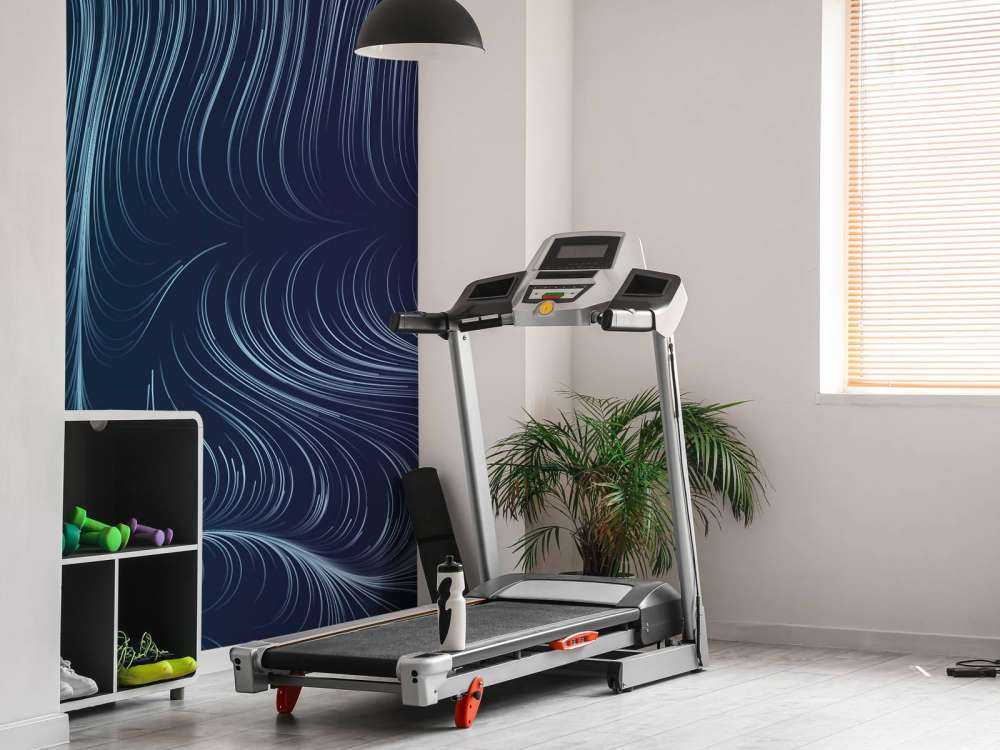 Blå opplyste linjer