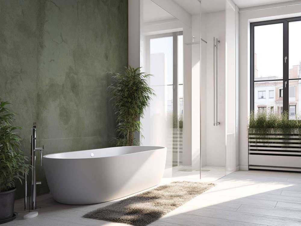 Grønn betong med sveiper sprekker