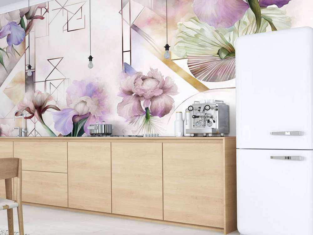 Akvarell Geometri Rosa