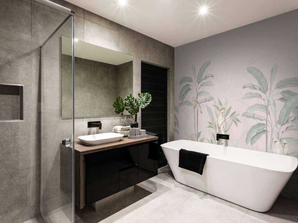 Vintage Jungle Landscape - rødrosa