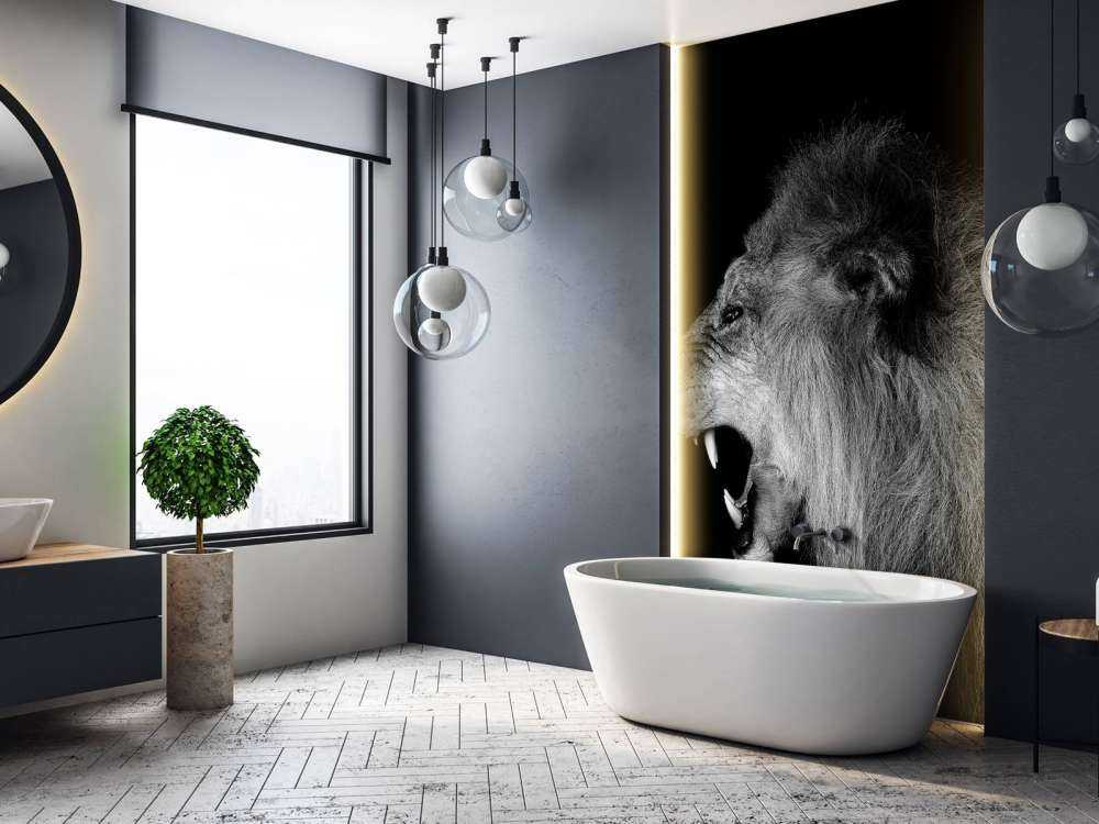 Brølende løve svart