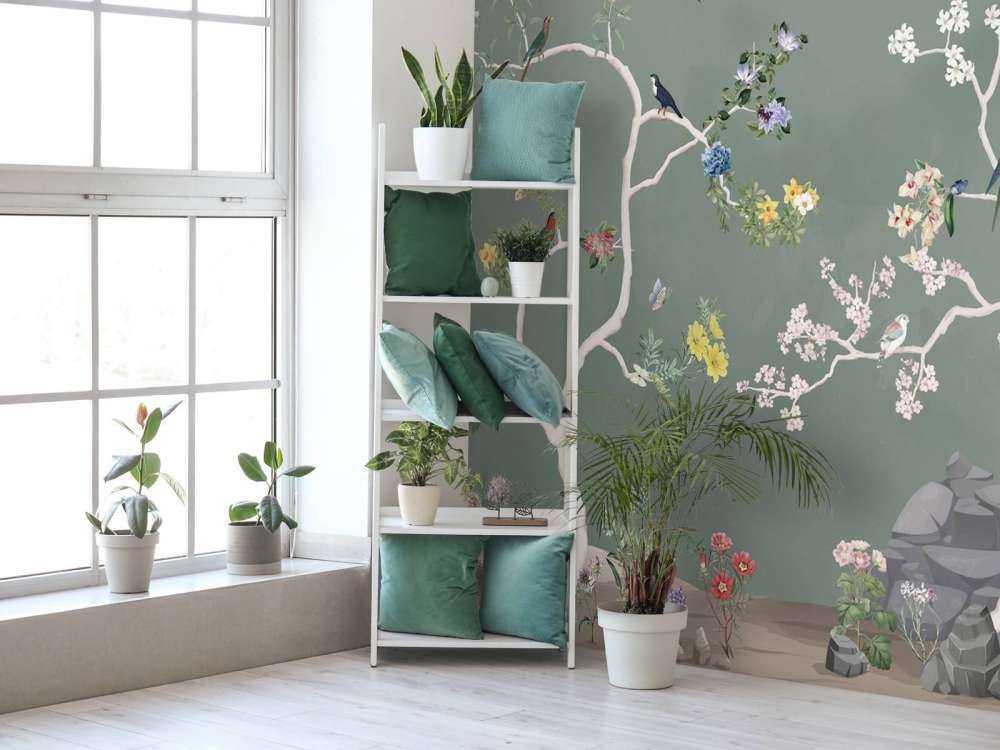 Birds in Garden Panorama 6