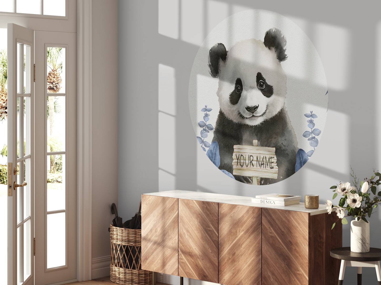 Pandaunge i jungelen i blått