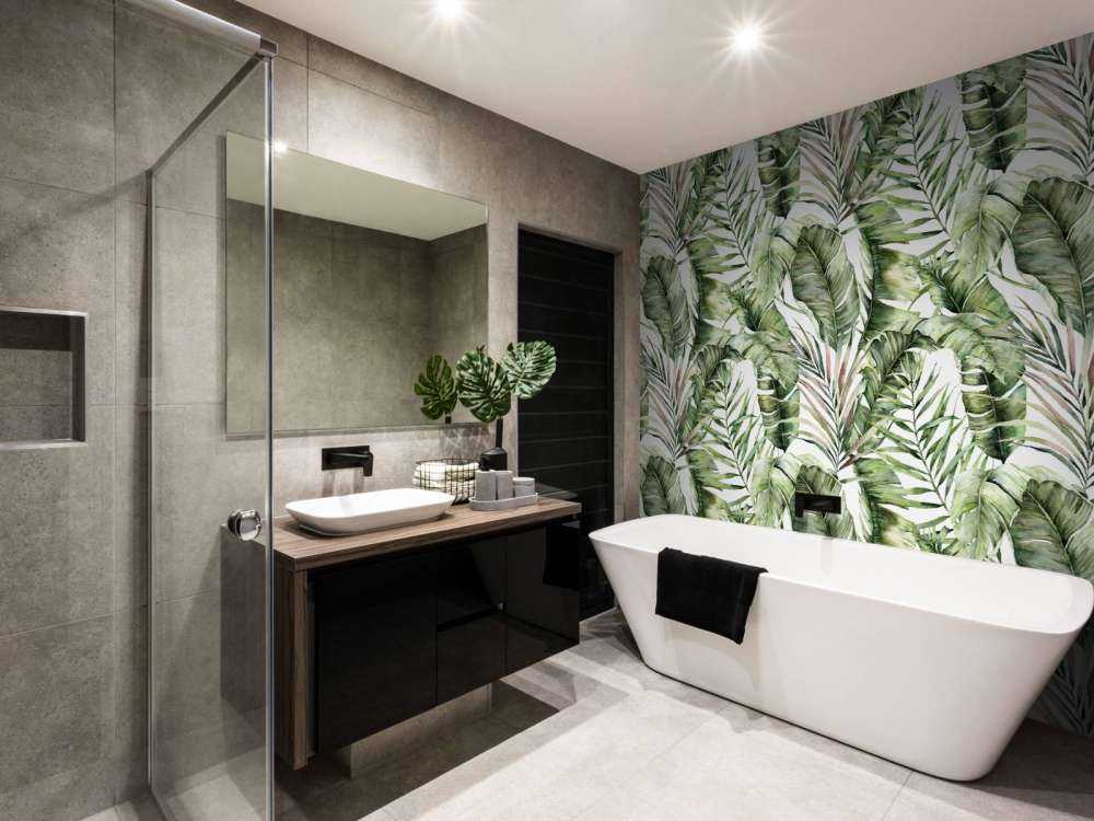 Grønt palmebladmønster