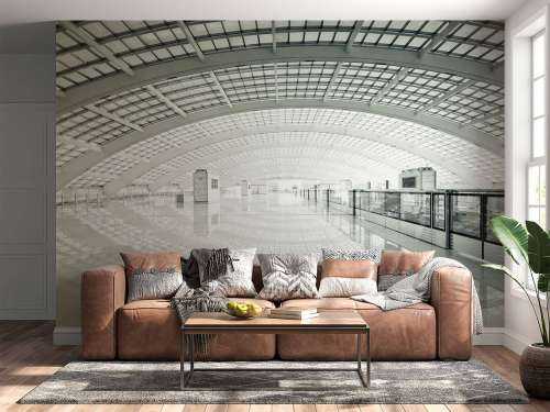 Moderne hall med avrunding