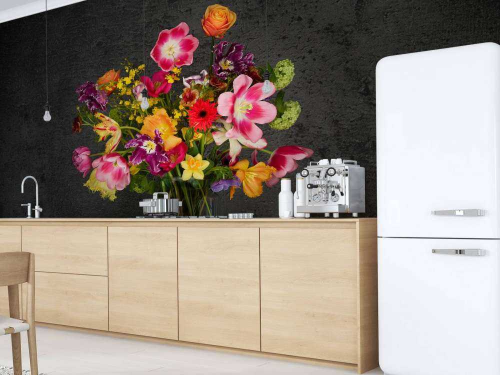 Fargerik blomsterbukett