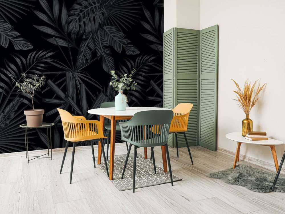 Tropiska svarta blad