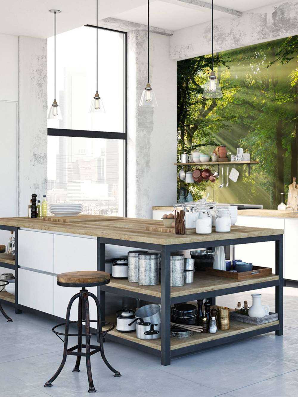 Solstrålar genom träden