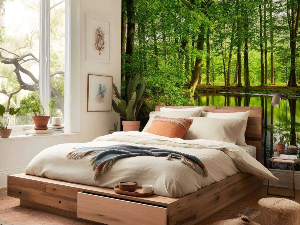 Trädens reflektion i vatten