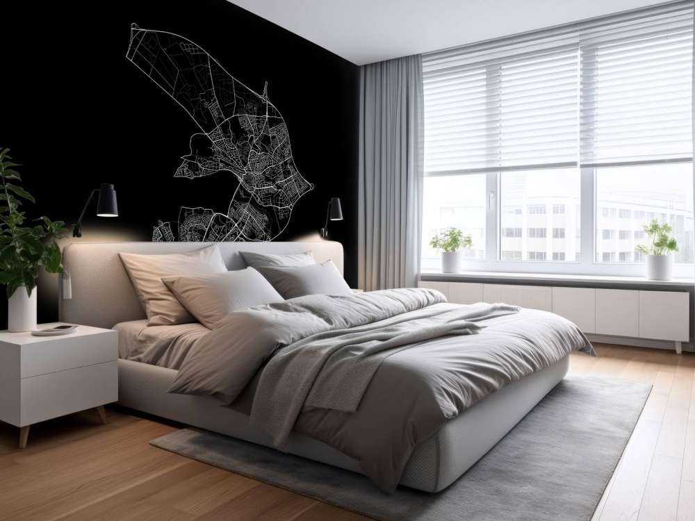 Karta över Arnhem, svart