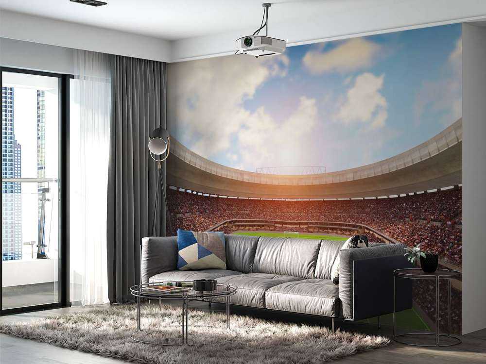 Fylld fotbollsstadion