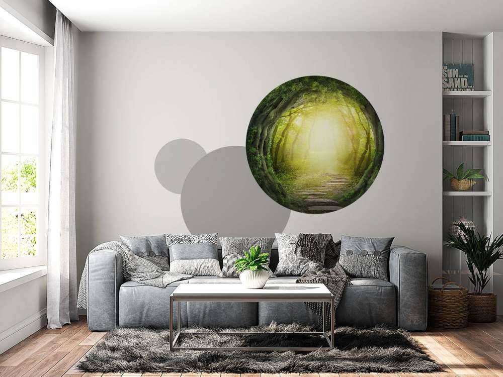 Stenväg genom skogen