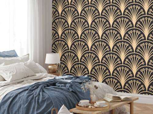 Guld art deco blommor